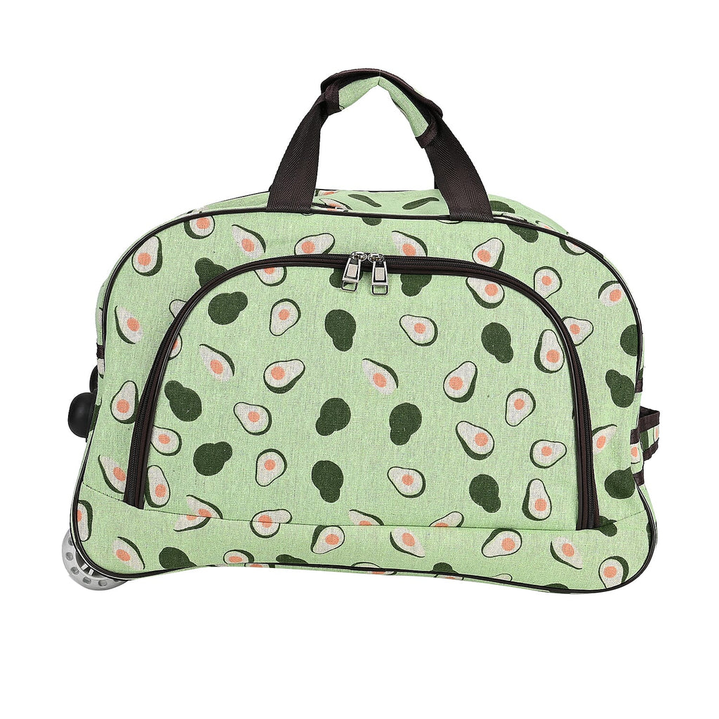 Avocado Printed Travel Bag with Adjustable Handle (Size 50x28x30 cm) - Green