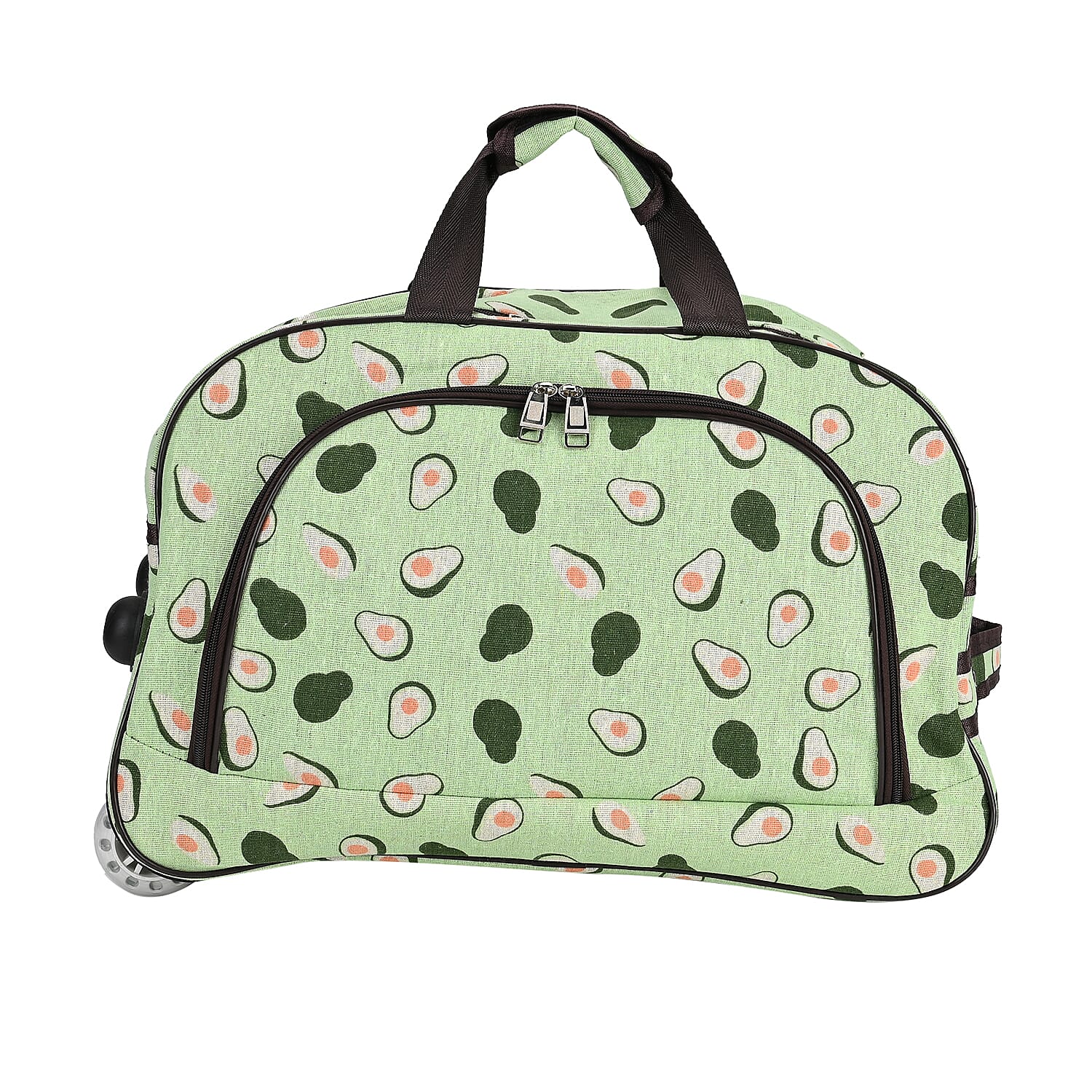 Avocado Printed Travel Bag with Adjustable Handle (Size 50x28x30 cm) - Green