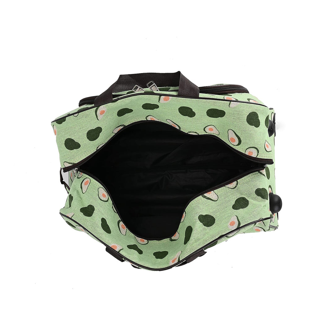 Avocado Printed Travel Bag with Adjustable Handle (Size 50x28x30 cm) - Green