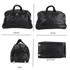 Passage Leatherette Travel Bag with Adjustable Handle - Wheel - Black