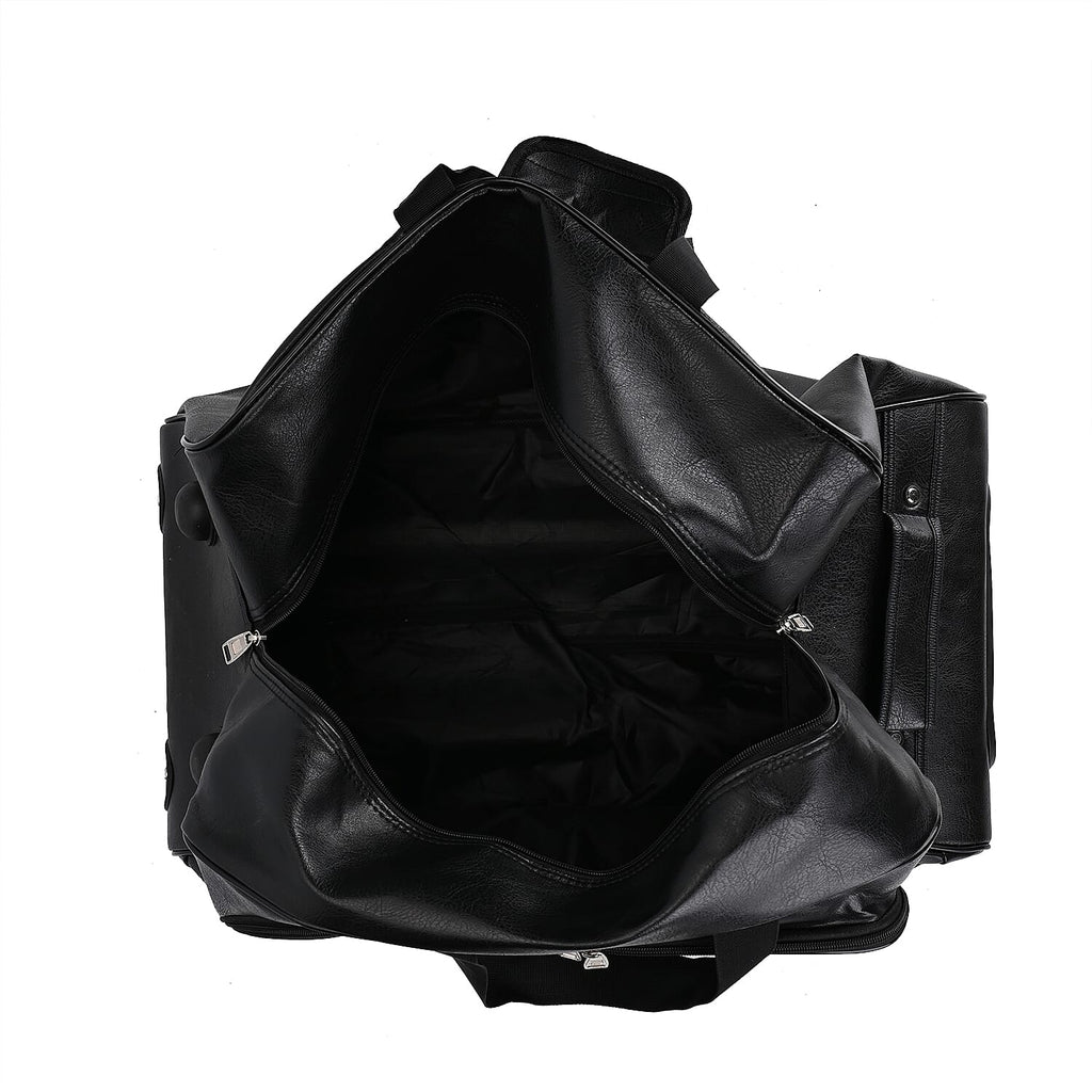 Passage Leatherette Travel Bag with Adjustable Handle - Wheel - Black