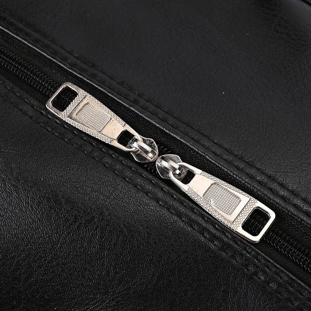 Passage Leatherette Travel Bag with Adjustable Handle - Wheel - Black