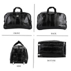 Passage Leatherette Croc Pattern Travel Bag with Adjustable Handle - Wheel - Black