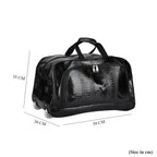 Passage Leatherette Croc Pattern Travel Bag with Adjustable Handle - Wheel - Black