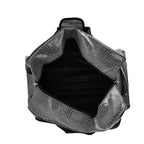 Passage Leatherette Croc Pattern Travel Bag with Adjustable Handle - Wheel - Grey
