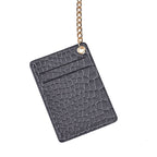 Passage Embossed Crocodile Pattern Crossbody Bag with Card Slot & Shoulder Strap - Charcoal