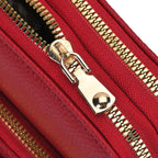 Passage PU Patterned Crossbody Bag (Size 18x6x11 cm) - Red & Black