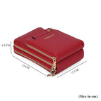 Passage PU Patterned Crossbody Bag (Size 18x6x11 cm) - Red & Black