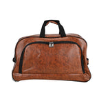 Passage Leatherette Travel Bag with Adjustable Handle - Wheel - Dark Brown