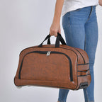 Passage Leatherette Travel Bag with Adjustable Handle - Wheel - Dark Brown