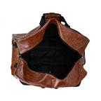 Passage Leatherette Travel Bag with Adjustable Handle - Wheel - Dark Brown