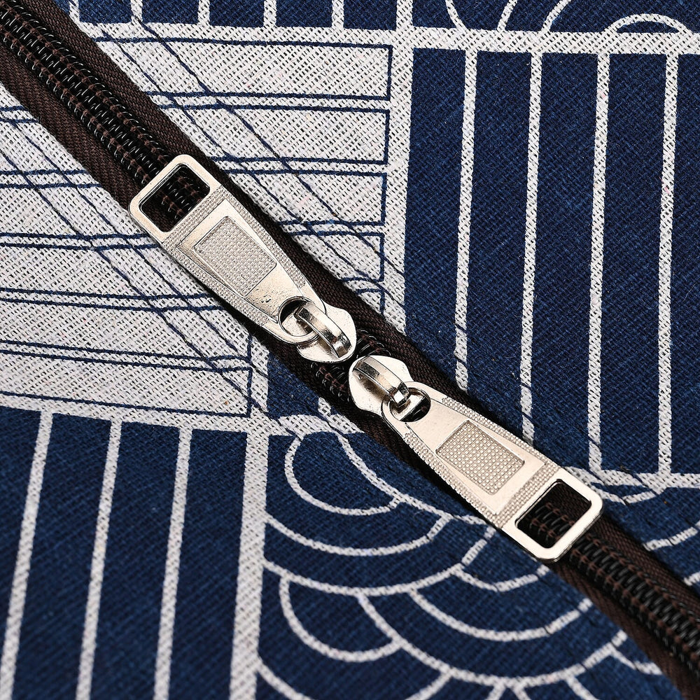 Passage Stripe Pattern Travel Bag with Adjustable Handle - Wheel - Black - White