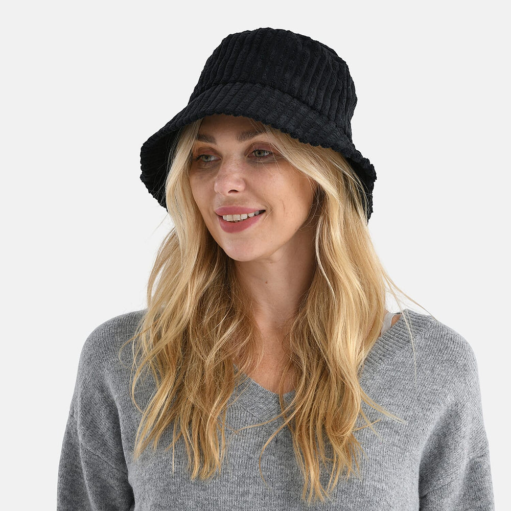 Styled By Corduroy Bucket Hat (One Size, 58Cm) - Black