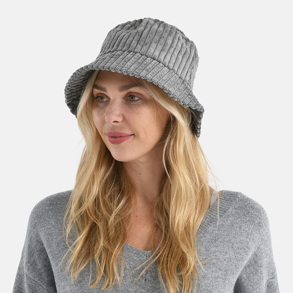 Styled By Corduroy Bucket Hat (One Size, 58Cm) - Grey