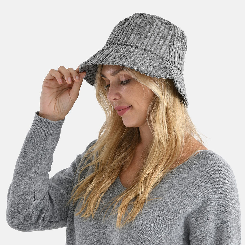 Styled By Corduroy Bucket Hat (One Size, 58Cm) - Grey
