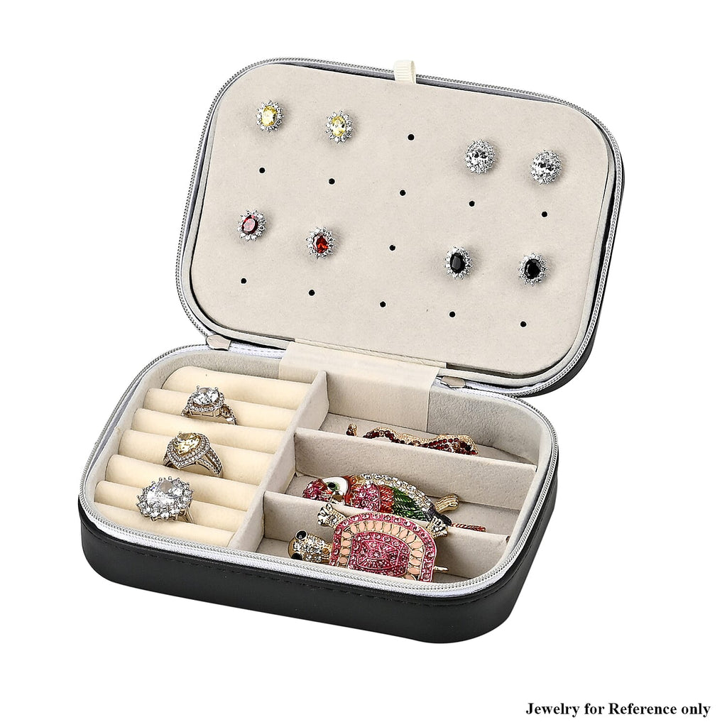 Patterned Jewellery Box (Size 16x11x5 cm) - Black