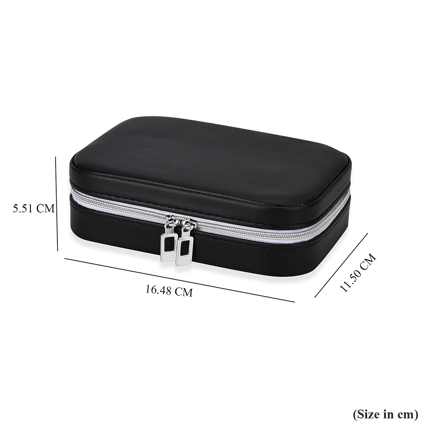 Patterned Jewellery Box (Size 16x11x5 cm) - Black