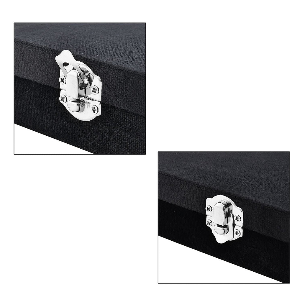 Velvet Patterned Jewellery Box with Six-Piece manicure set (Size 16x12x4 cm) - Black
