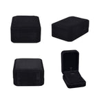 4 Piece Set - Velvet Jewellery Box (Inc. Ring Box, Pendant Box, Bracelet Box & Long Chain Box) - Black