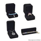 4 Piece Set - Velvet Jewellery Box (Inc. Ring Box, Pendant Box, Bracelet Box & Long Chain Box) - Black