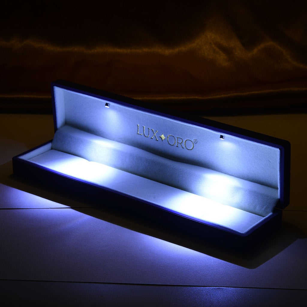LUXORO LED Spray Painted Jewelry Bracelet Box (Size 23x5x3 CM) - Purple