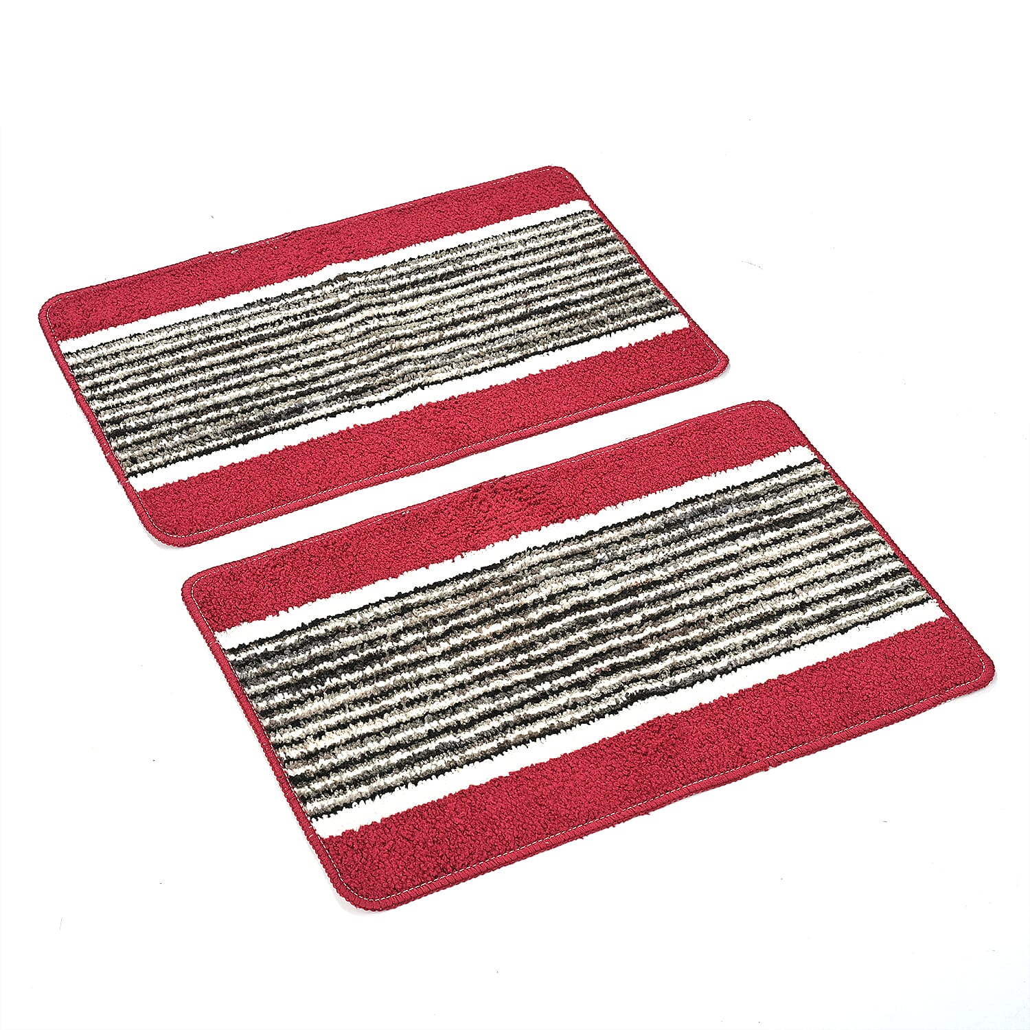 Patterned Rug and Door Mat (Size 45x1 cm) - Maroon & Maroon