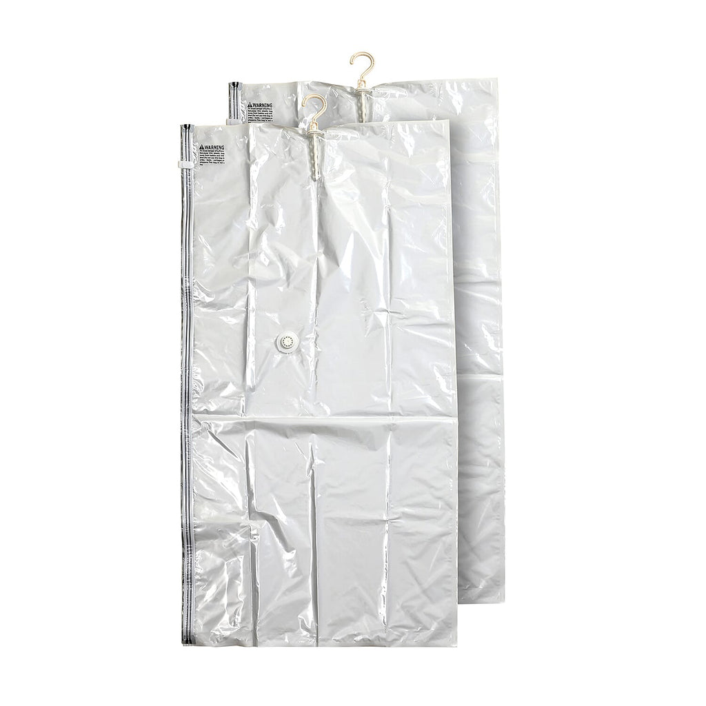 Set of 2 Hanging Vacuum Bag (Size 135x70x38 cm) - White - Transparent