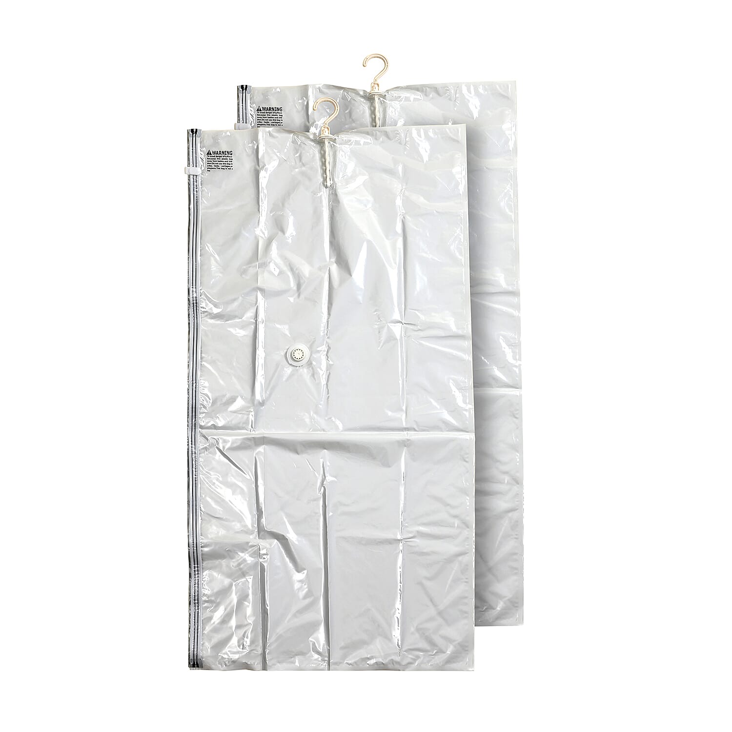 Set of 2 Hanging Vacuum Bag (Size 135x70x38 cm) - White - Transparent