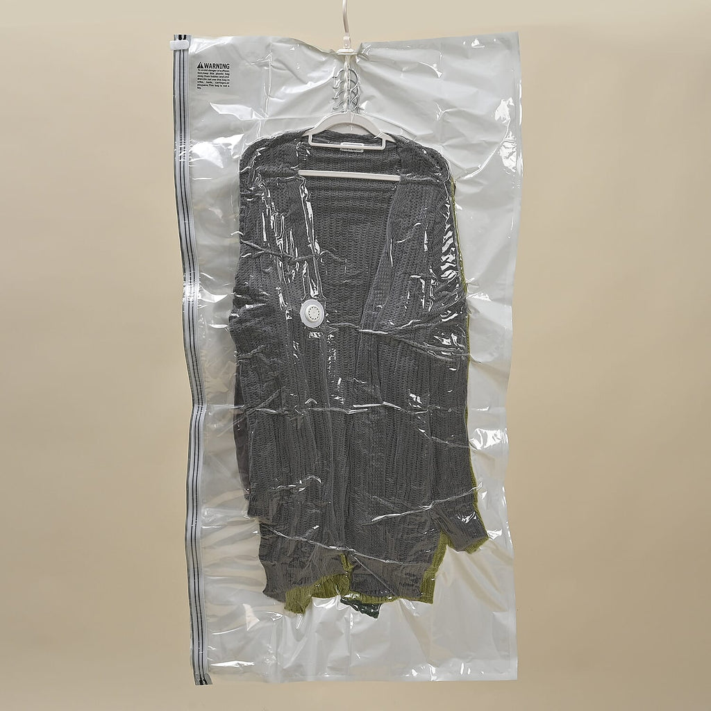 Set of 2 Hanging Vacuum Bag (Size 135x70x38 cm) - White - Transparent