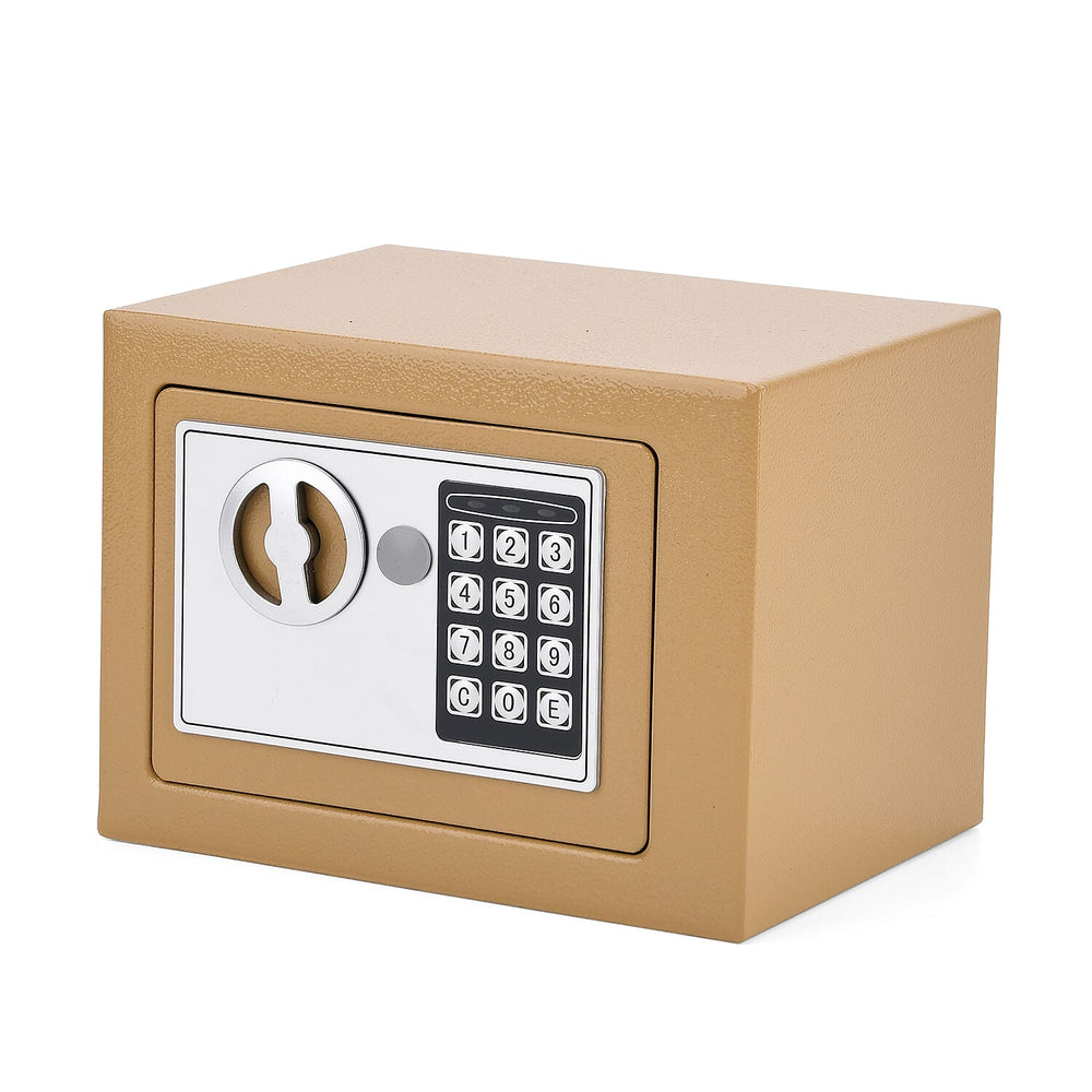 Carbon Steel Safe Box with Electronic Lock (Size 17x23x17cm) - Beige