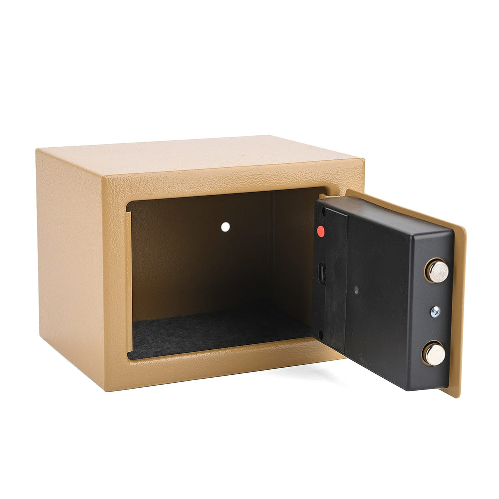 Carbon Steel Safe Box with Electronic Lock (Size 17x23x17cm) - Beige