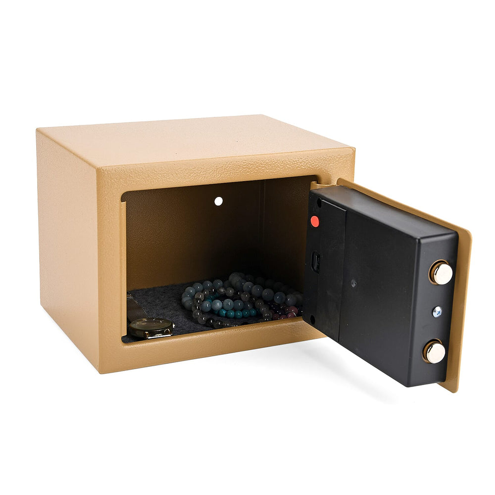 Carbon Steel Safe Box with Electronic Lock (Size 17x23x17cm) - Beige