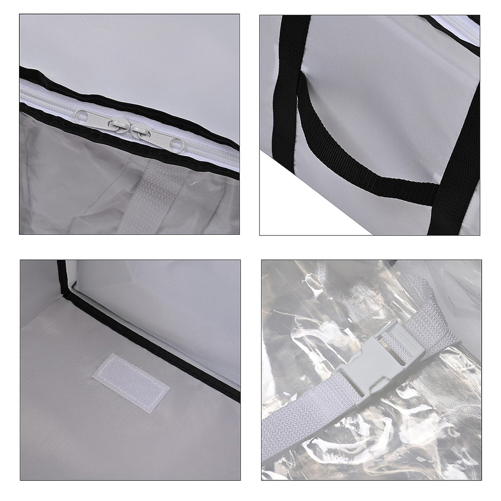 Home Essentials -Set of 2 - Multipurpose Cubic Space Saver Large Storage Box (Size 40x42x25 cm) and (65x50x27)- Black & White