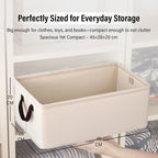 Set of 2- Collapsible Storage Box (Size 45x28x20cm) - Cream