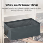 Set of 2- Collapsible Storage Box (Size 45x28x20cm) - Grey