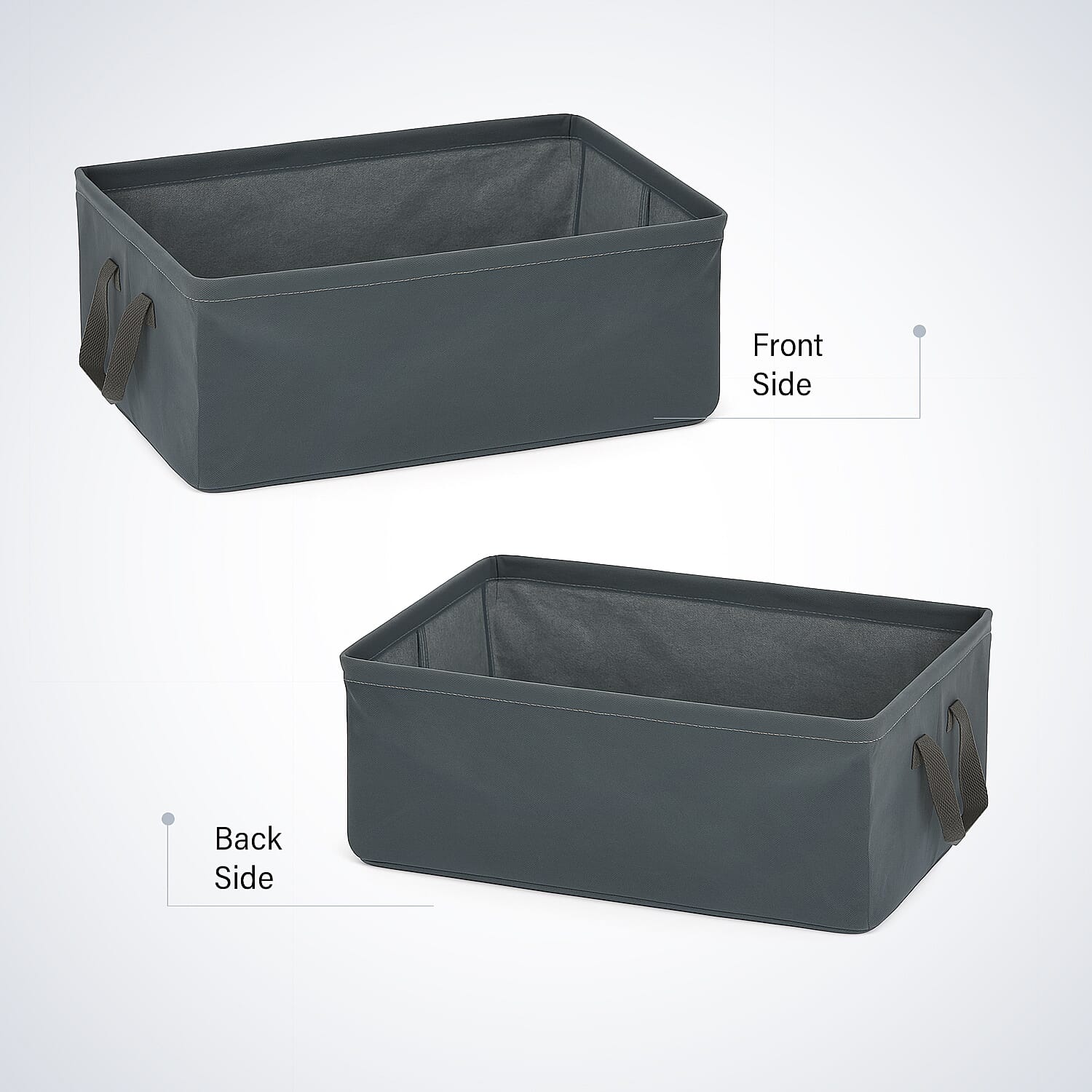 Set of 2- Collapsible Storage Box (Size 45x28x20cm) - Grey