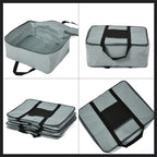 Set of 5 Non-Woven Fabric Storage Bag With Front Pocket - Grey