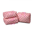 Set of 3 Floral Printed Storage Bags - Pink