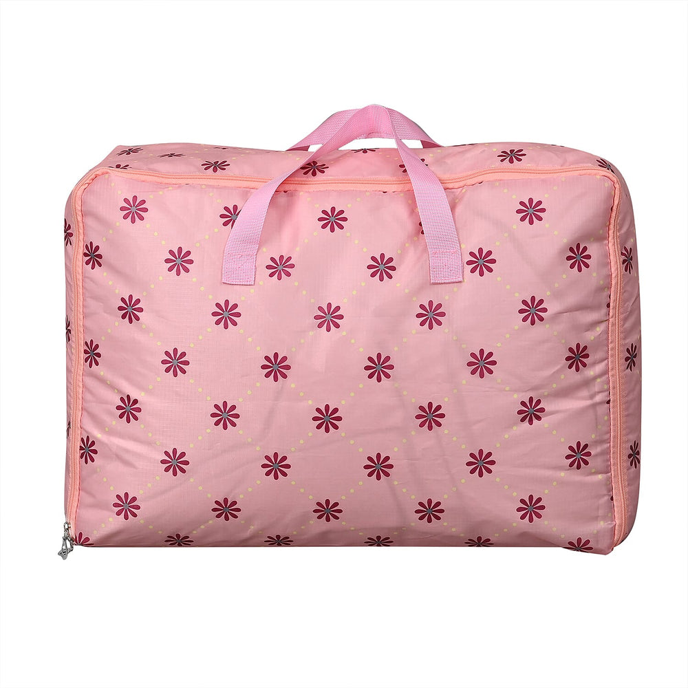 Set of 3 Floral Printed Storage Bags - Pink