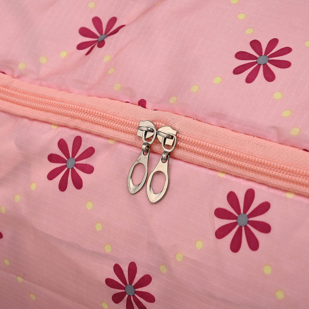Set of 3 Floral Printed Storage Bags - Pink