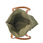 BLACK FRIDAY DEAL ONLY-Bohemian Crochet Tote Bag with Shoulder Straps - Green