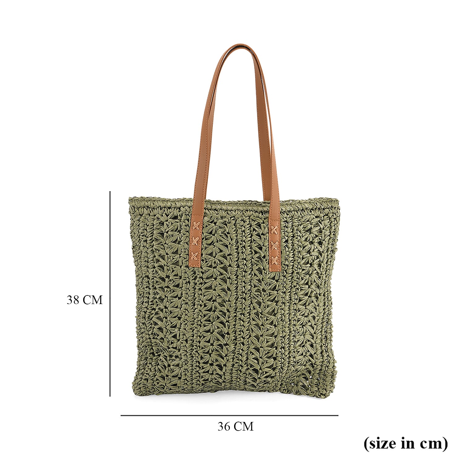 BLACK FRIDAY DEAL ONLY-Bohemian Crochet Tote Bag with Shoulder Straps - Green