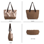 Set of 3- Tote Bag, Pouch - Picnic Mat - Khaki