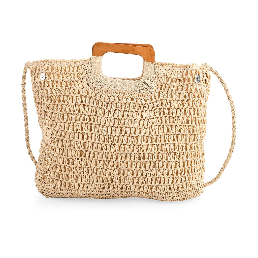 Patterned Tote Bag (Size 44x38x1 cm) - Beige & Beige