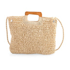 Patterned Tote Bag (Size 44x38x1 cm) - Beige & Beige