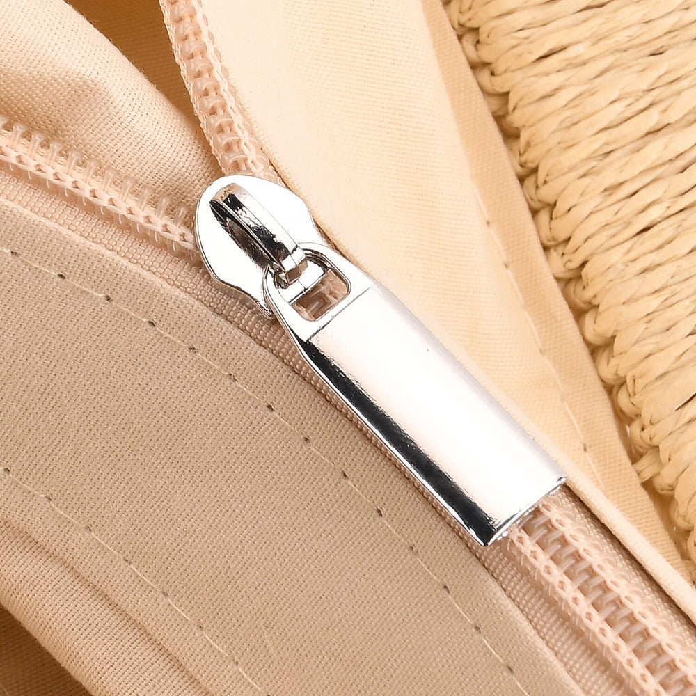 Patterned Tote Bag (Size 44x38x1 cm) - Beige & Beige