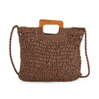 Patterned Tote Bag (Size 44x38x1 cm) - Brown & Beige