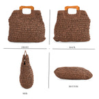 Patterned Tote Bag (Size 44x38x1 cm) - Brown & Beige
