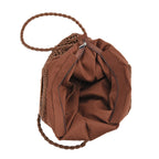 Patterned Tote Bag (Size 44x38x1 cm) - Brown & Beige