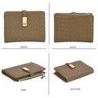 Designer Inspired - Woven Wallets with RFID Protection - Gold - Dark Green